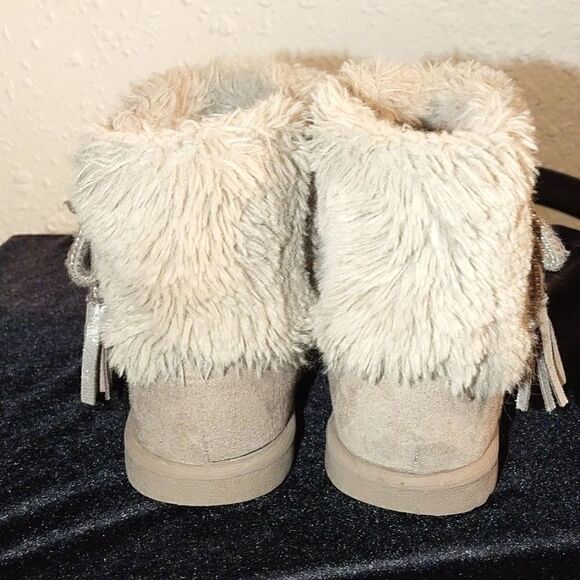 Magellan Outdoors Gray Faux Fur & Suede Boots - Picture 2 of 7